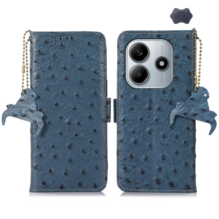 Ostrich Pattern Genuine Leather RFID Phone Case, For Redmi A7 Pro 171mm/Poco C85x 5G, For Redmi Turbo 5 Max / Poco X8 Pro Max, For Redmi Turbo 5 5G / Poco X8 Pro 5G, For Redmi Note 15 5G Global 164mm, For Redmi K90 Pro Max/Poco F8 Ultra                ...