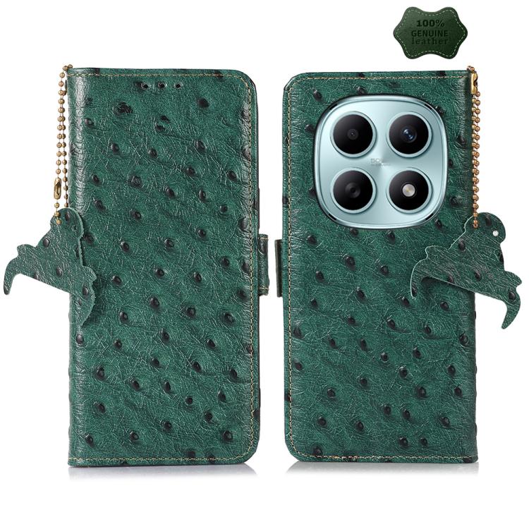 Ostrich Pattern Genuine Leather RFID Phone Case, For Redmi A7 Pro 171mm/Poco C85x 5G, For Redmi Turbo 5 Max / Poco X8 Pro Max, For Redmi Turbo 5 5G / Poco X8 Pro 5G, For Redmi Note 15 5G Global 164mm, For Redmi K90 Pro Max/Poco F8 Ultra                ...