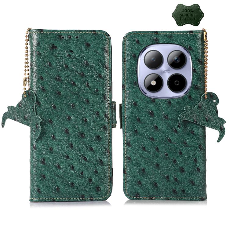 Ostrich Pattern Genuine Leather RFID Phone Case, For Redmi A7 Pro 171mm/Poco C85x 5G, For Redmi Turbo 5 Max / Poco X8 Pro Max, For Redmi Turbo 5 5G / Poco X8 Pro 5G, For Redmi Note 15 5G Global 164mm, For Redmi K90 Pro Max/Poco F8 Ultra                ...