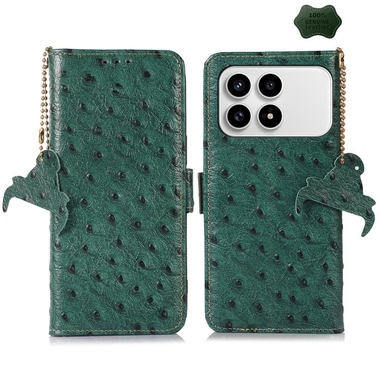 Ostrich Pattern Genuine Leather RFID Phone Case, For Redmi A7 Pro 171mm/Poco C85x 5G, For Redmi Turbo 5 Max / Poco X8 Pro Max, For Redmi Turbo 5 5G / Poco X8 Pro 5G, For Redmi Note 15 5G Global 164mm, For Redmi K90 Pro Max/Poco F8 Ultra                ...