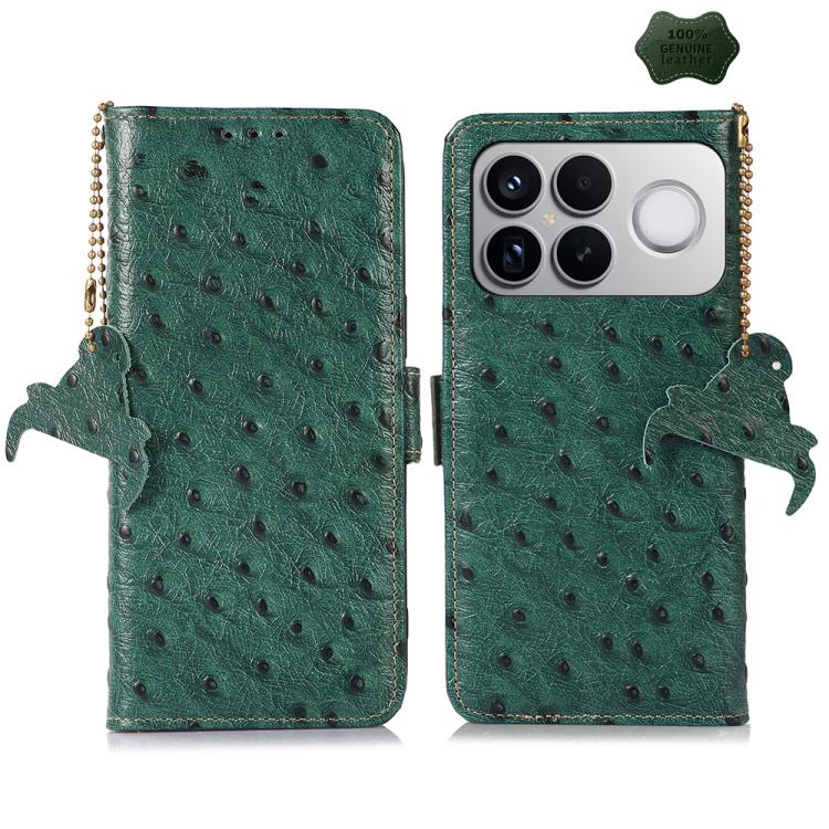 Ostrich Pattern Genuine Leather RFID Phone Case, For Redmi A7 Pro 171mm/Poco C85x 5G, For Redmi Turbo 5 Max / Poco X8 Pro Max, For Redmi Turbo 5 5G / Poco X8 Pro 5G, For Redmi Note 15 5G Global 164mm, For Redmi K90 Pro Max/Poco F8 Ultra                ...