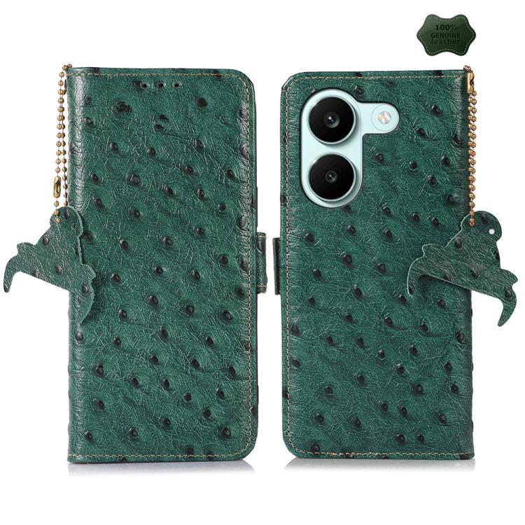 Ostrich Pattern Genuine Leather RFID Phone Case, For Redmi A7 Pro 171mm/Poco C85x 5G, For Redmi Turbo 5 Max / Poco X8 Pro Max, For Redmi Turbo 5 5G / Poco X8 Pro 5G, For Redmi Note 15 5G Global 164mm, For Redmi K90 Pro Max/Poco F8 Ultra                ...