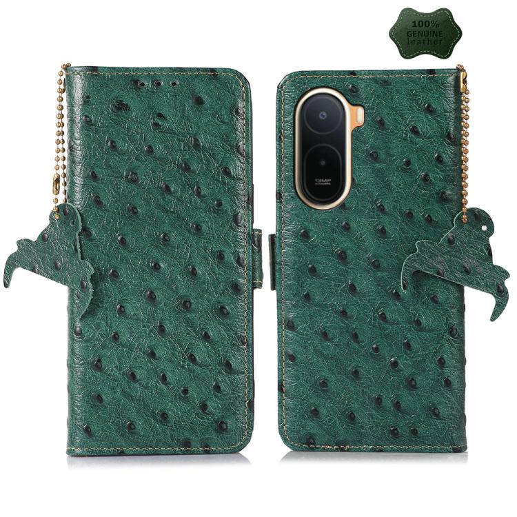 Ostrich Pattern Genuine Leather RFID Phone Case, For Redmi A7 Pro 171mm/Poco C85x 5G, For Redmi Turbo 5 Max / Poco X8 Pro Max, For Redmi Turbo 5 5G / Poco X8 Pro 5G, For Redmi Note 15 5G Global 164mm, For Redmi K90 Pro Max/Poco F8 Ultra                ...