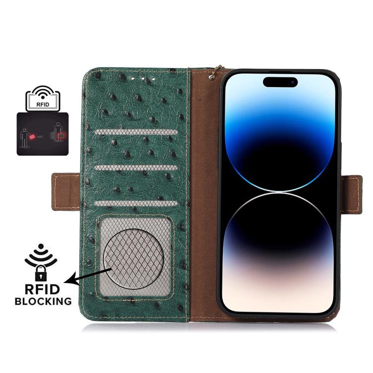 Ostrich Pattern Genuine Leather RFID Phone Case, For Redmi A7 Pro 171mm/Poco C85x 5G, For Redmi Turbo 5 Max / Poco X8 Pro Max, For Redmi Turbo 5 5G / Poco X8 Pro 5G, For Redmi Note 15 5G Global 164mm, For Redmi K90 Pro Max/Poco F8 Ultra                ...