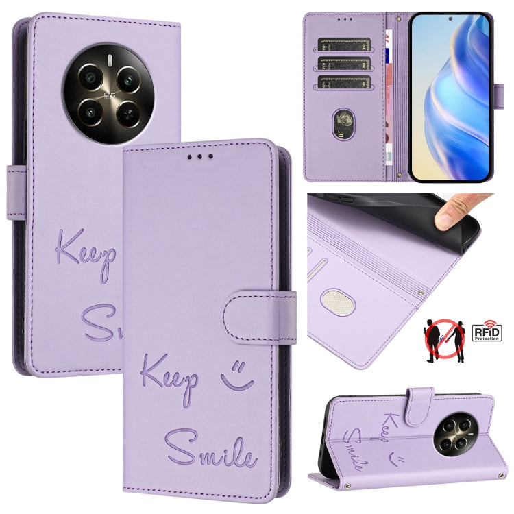 Smile Embossing RFID Leather Phone Case, For Realme GT 7 Pro 5G, For Realme C63 5G Global, For Realme Note 60 4G Global, For Realme 13+ 5G Global, For Realme 13 Pro / 13 Pro+ 5G, For Realme GT 6 / 6T 5G Global, For Realme C63 / C61 Global              ...