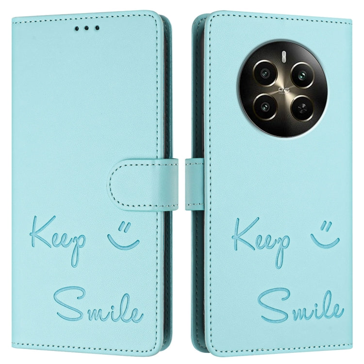 Smile Embossing RFID Leather Phone Case, For Realme Narzo 70 Pro 5G India, For Realme 12 5G Global, For Realme Note 50 4G Global, For Realme Narzo N53 4G Global, For Realme C51 4G / C53 4G Global, For Realme 12 Pro / 12 Pro+ 5G Global                  ...
