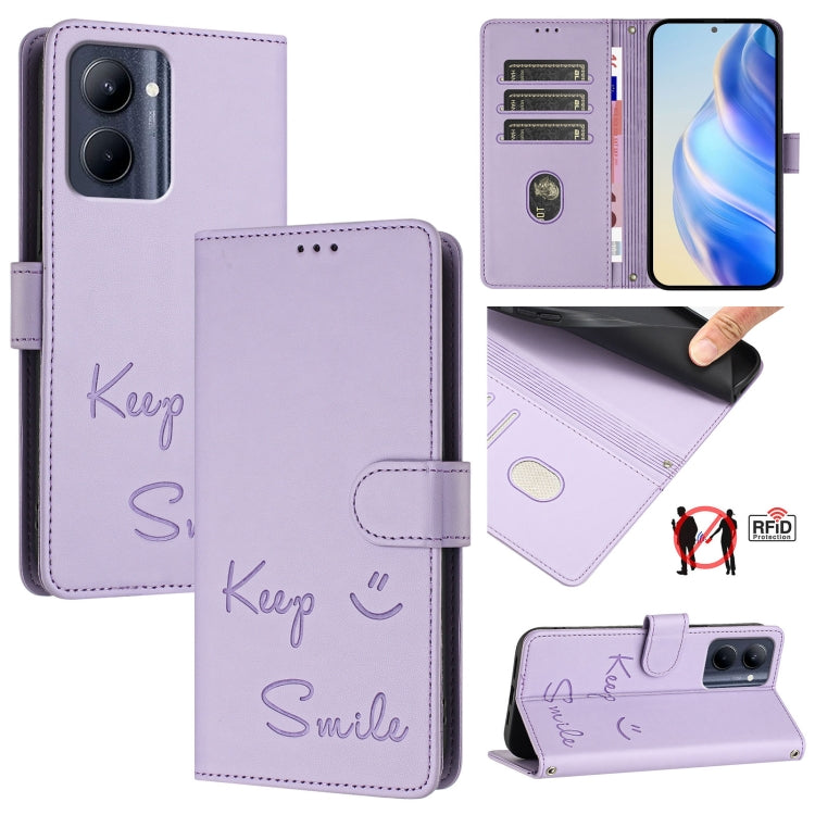 Smile Embossing RFID Leather Phone Case, For Realme C33 2022 / 2023 Global, For Realme 9i 5G India, For Realme 10T 5G / 10s 5G, For Realme GT3 5G / GT Neo 5 240W, For Realme 10 Pro 5G, For Realme 10 Pro+ 5G, For Realme 10 4G Global, For Realme C30s