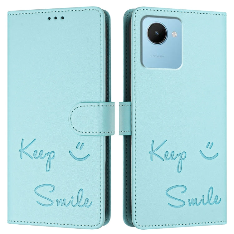 Smile Embossing RFID Leather Phone Case, For Realme C30 4G / Narzo 50i Prime, For Realme GT Neo 3T, For Realme Narzo 50 Pro 5G, For Realme 9 Pro+ 5G, For Realme 9 4G Global, For Realme V23 / Narzo 50, For Realme GT Neo 3, For Realme 8 5G / 9 5G India