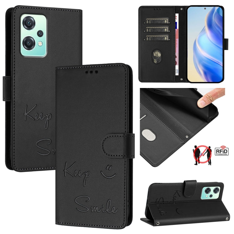 Smile Embossing RFID Leather Phone Case, For Realme 9 Pro 5G Global / 9 5G EU, For Realme 9i 4G, For Realme C20 / C11 2021 / C21, For Realme C21Y, For Realme C25s / 7i Global, For Realme C25 / C15 / C12, For Realme V13 5G / Q3 5G / Q3i 5G              ...