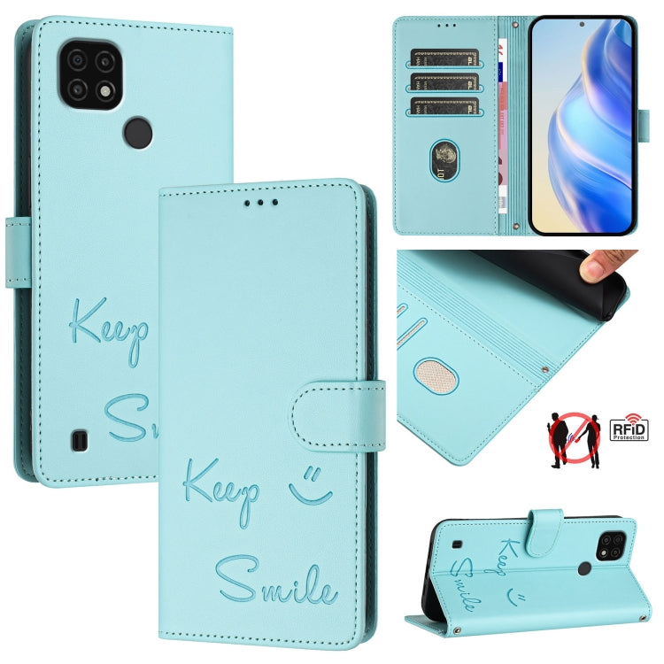 Smile Embossing RFID Leather Phone Case, For Realme 9 Pro 5G Global / 9 5G EU, For Realme 9i 4G, For Realme C20 / C11 2021 / C21, For Realme C21Y, For Realme C25s / 7i Global, For Realme C25 / C15 / C12, For Realme V13 5G / Q3 5G / Q3i 5G              ...