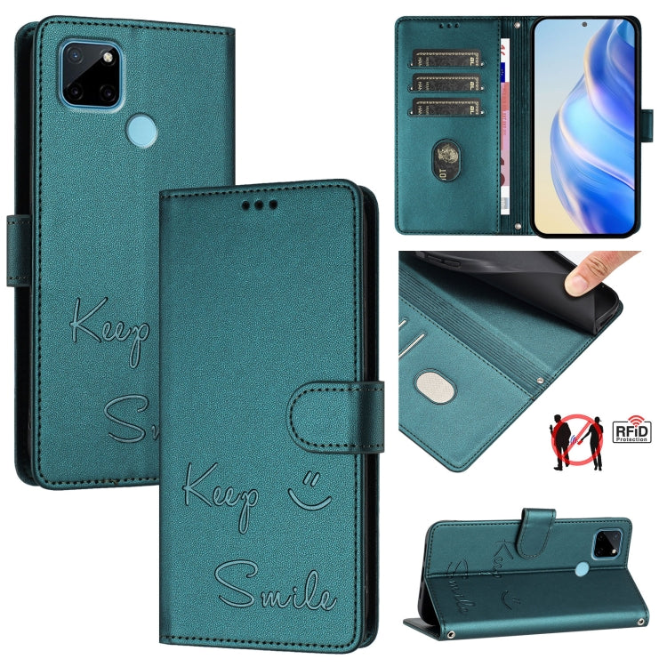 Smile Embossing RFID Leather Phone Case, For Realme 9 Pro 5G Global / 9 5G EU, For Realme 9i 4G, For Realme C20 / C11 2021 / C21, For Realme C21Y, For Realme C25s / 7i Global, For Realme C25 / C15 / C12, For Realme V13 5G / Q3 5G / Q3i 5G              ...