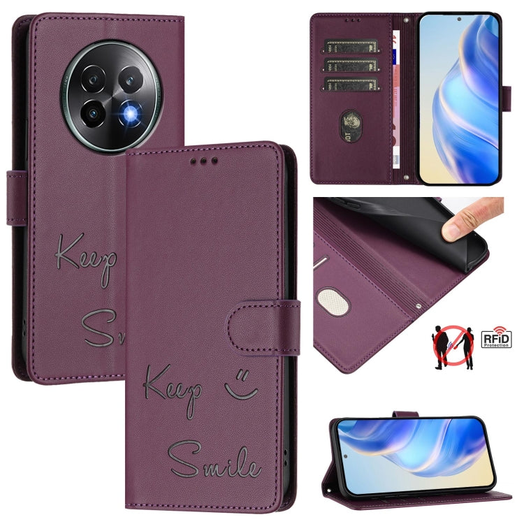 Smile Embossing RFID Leather Phone Case, For Realme GT 7 Pro 5G, For Realme C63 5G Global, For Realme Note 60 4G Global, For Realme 13+ 5G Global, For Realme 13 Pro / 13 Pro+ 5G, For Realme GT 6 / 6T 5G Global, For Realme C63 / C61 Global              ...