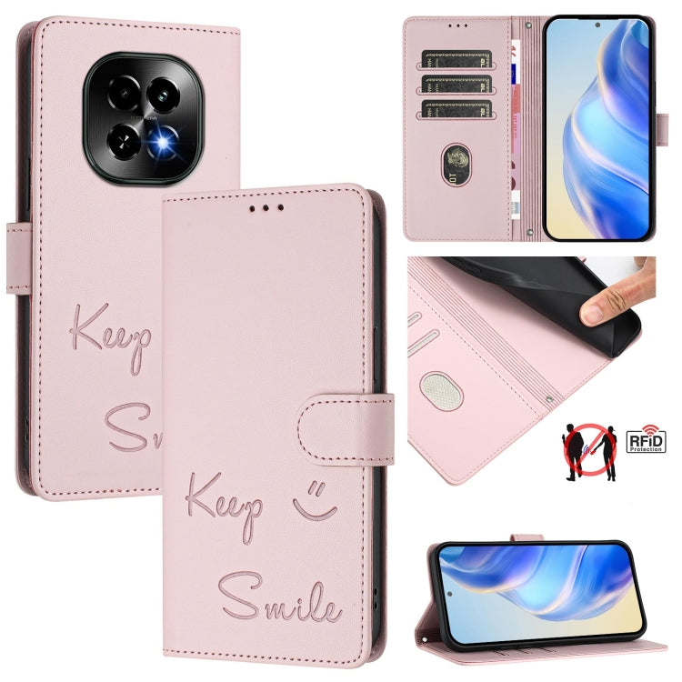 Smile Embossing RFID Leather Phone Case, For Realme GT 7 Pro 5G, For Realme C63 5G Global, For Realme Note 60 4G Global, For Realme 13+ 5G Global, For Realme 13 Pro / 13 Pro+ 5G, For Realme GT 6 / 6T 5G Global, For Realme C63 / C61 Global              ...
