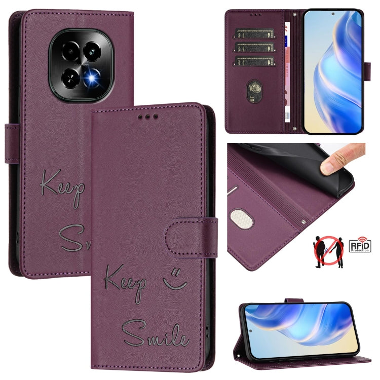 Smile Embossing RFID Leather Phone Case, For Realme GT 7 Pro 5G, For Realme C63 5G Global, For Realme Note 60 4G Global, For Realme 13+ 5G Global, For Realme 13 Pro / 13 Pro+ 5G, For Realme GT 6 / 6T 5G Global, For Realme C63 / C61 Global              ...