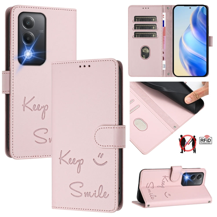 Smile Embossing RFID Leather Phone Case, For OPPO Reno13 F 5G / Reno13 A, For OPPO Reno16 F 5G / Reno16 FS 5G, For OPPO Reno16 5G / Reno16 Pro 5G Global, For OPPO Find X9s Pro 5G, For OPPO Find X9 Ultra, For OPPO A5 Pro China, For OPPO Find X8         ...
