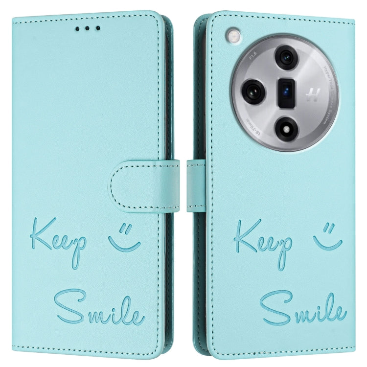 Smile Embossing RFID Leather Phone Case, For OPPO Find X7, For OPPO Reno11 5G Global, For OPPO Reno11 Pro 5G Global, For OPPO Find X7 Ultra, For OPPO A38 4G / A18 4G Global, For OPPO A2 Pro 5G, For OPPO Reno9 A, For OPPO Reno10 / Reno10 Pro Global