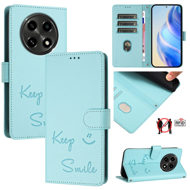 Smile Embossing RFID Leather Phone Case, For OPPO Find X7, For OPPO Reno11 5G Global, For OPPO Reno11 Pro 5G Global, For OPPO Find X7 Ultra, For OPPO A38 4G / A18 4G Global, For OPPO A2 Pro 5G, For OPPO Reno9 A, For OPPO Reno10 / Reno10 Pro Global
