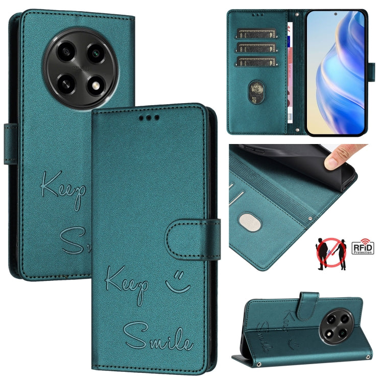 Smile Embossing RFID Leather Phone Case, For OPPO Find X7, For OPPO Reno11 5G Global, For OPPO Reno11 Pro 5G Global, For OPPO Find X7 Ultra, For OPPO A38 4G / A18 4G Global, For OPPO A2 Pro 5G, For OPPO Reno9 A, For OPPO Reno10 / Reno10 Pro Global