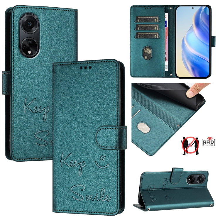 Smile Embossing RFID Leather Phone Case, For OPPO A98 5G / F23 5G India, For OPPO Find X8 Pro, For OPPO A78 5G Global / A1X 5G, For OPPO Reno8 T 4G Global, For OPPO Find X6 Pro, For OPPO Find X6, For OPPO A1 Pro 5G / Reno8 T 5G Global                  ...