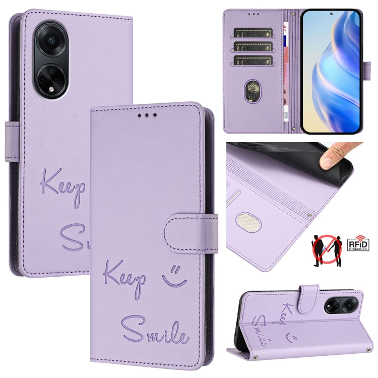 Smile Embossing RFID Leather Phone Case, For OPPO A98 5G / F23 5G India, For OPPO Find X8 Pro, For OPPO A78 5G Global / A1X 5G, For OPPO Reno8 T 4G Global, For OPPO Find X6 Pro, For OPPO Find X6, For OPPO A1 Pro 5G / Reno8 T 5G Global                  ...