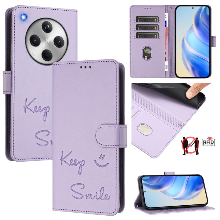 Smile Embossing RFID Leather Phone Case, For OPPO Reno13 F 5G / Reno13 A, For OPPO Reno16 F 5G / Reno16 FS 5G, For OPPO Reno16 5G / Reno16 Pro 5G Global, For OPPO Find X9s Pro 5G, For OPPO Find X9 Ultra, For OPPO A5 Pro China, For OPPO Find X8         ...