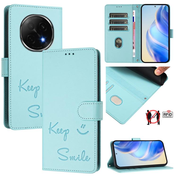 Smile Embossing RFID Leather Phone Case, For OPPO Reno13 F 5G / Reno13 A, For OPPO Reno16 F 5G / Reno16 FS 5G, For OPPO Reno16 5G / Reno16 Pro 5G Global, For OPPO Find X9s Pro 5G, For OPPO Find X9 Ultra, For OPPO A5 Pro China, For OPPO Find X8         ...
