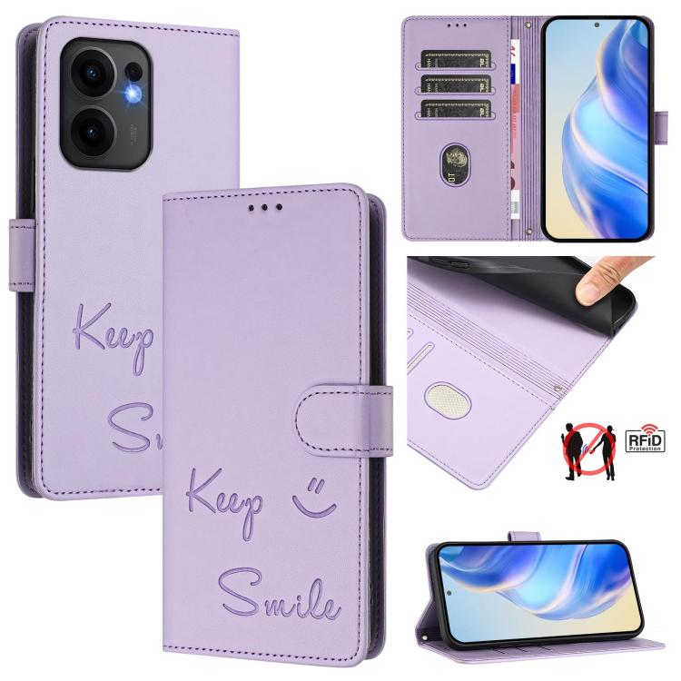 Smile Embossing RFID Leather Phone Case, For OPPO Reno13 F 5G / Reno13 A, For OPPO Reno16 F 5G / Reno16 FS 5G, For OPPO Reno16 5G / Reno16 Pro 5G Global, For OPPO Find X9s Pro 5G, For OPPO Find X9 Ultra, For OPPO A5 Pro China, For OPPO Find X8         ...