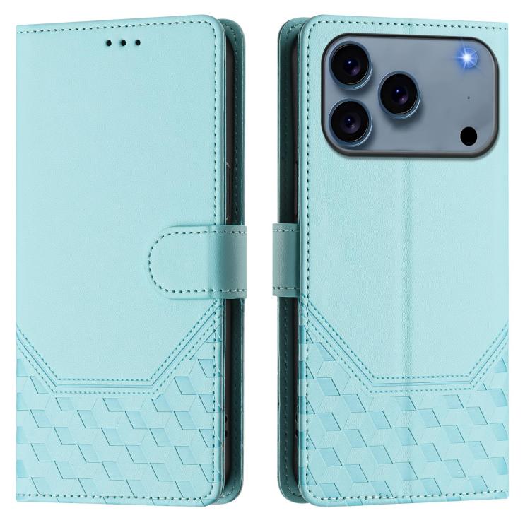 Honeycomb Embossing RFID Leather Phone Case, For iPhone 18 Pro / 17 Pro, For iPhone 18 Pro Max / 17 Pro Max, For iPhone 17e / 16e, For iPhone 17, For iPhone Air, For iPhone 16 Pro Max, For iPhone 16 Pro, For iPhone 16 Plus