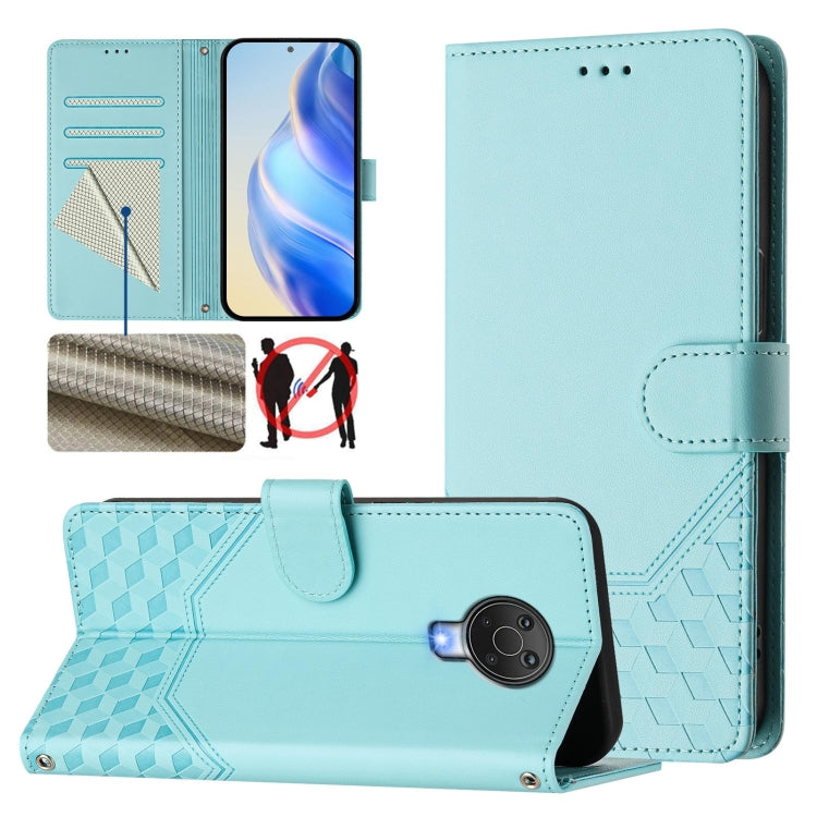 Honeycomb Embossing RFID Leather Phone Case, For Nokia G400, For Nokia G11 4G / G21 4G, For Nokia C30, For Nokia C01 Plus / C1 2nd Edition, For Nokia XR20, For Nokia C10 / C20, For Nokia X20 / X10, For Nokia G20 / G10