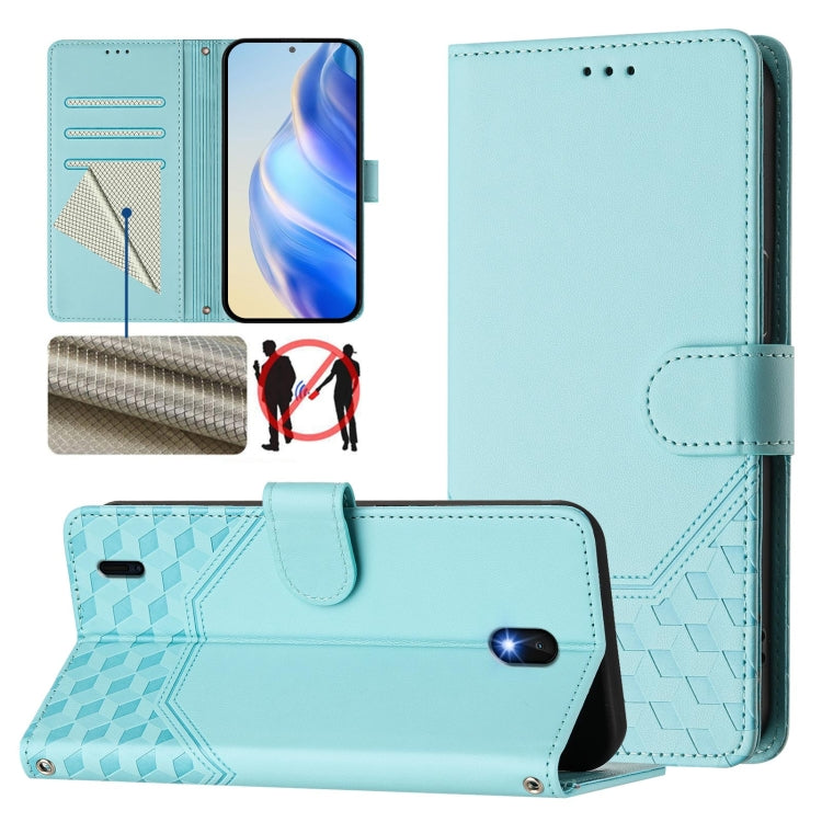 Honeycomb Embossing RFID Leather Phone Case, For Nokia G400, For Nokia G11 4G / G21 4G, For Nokia C30, For Nokia C01 Plus / C1 2nd Edition, For Nokia XR20, For Nokia C10 / C20, For Nokia X20 / X10, For Nokia G20 / G10