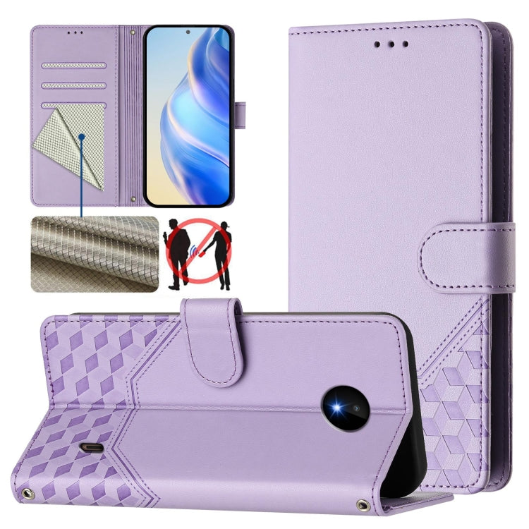Honeycomb Embossing RFID Leather Phone Case, For Nokia G400, For Nokia G11 4G / G21 4G, For Nokia C30, For Nokia C01 Plus / C1 2nd Edition, For Nokia XR20, For Nokia C10 / C20, For Nokia X20 / X10, For Nokia G20 / G10