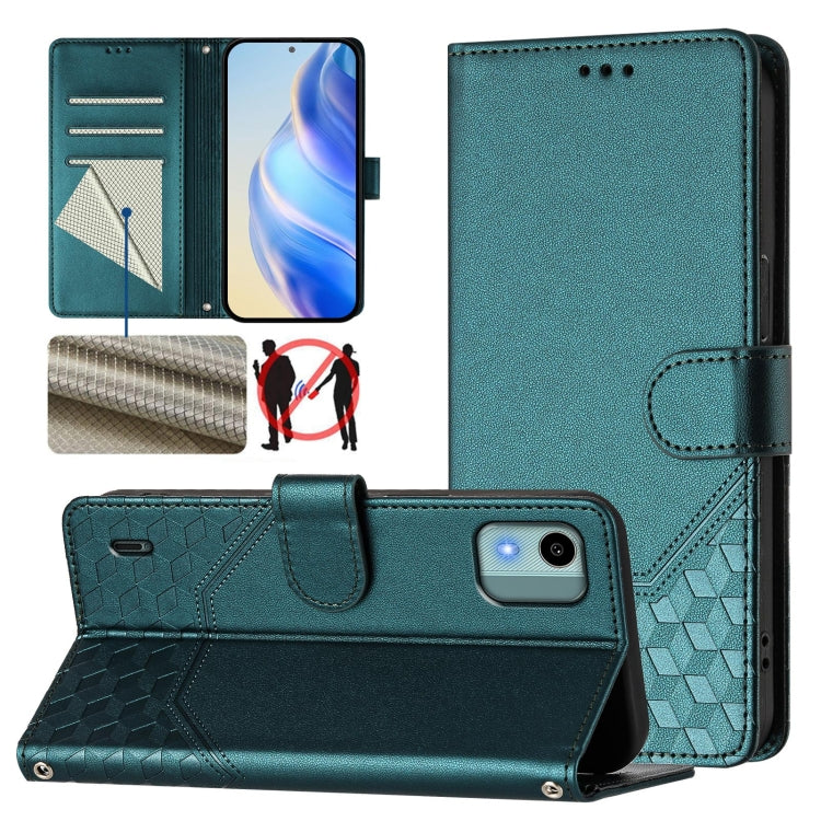 Honeycomb Embossing RFID Leather Phone Case, For Nokia G42 / G310, For Nokia C300, For Nokia C22, For Nokia C12, For Nokia G22, For Nokia C32, For Nokia C02, For Nokia X30 5G