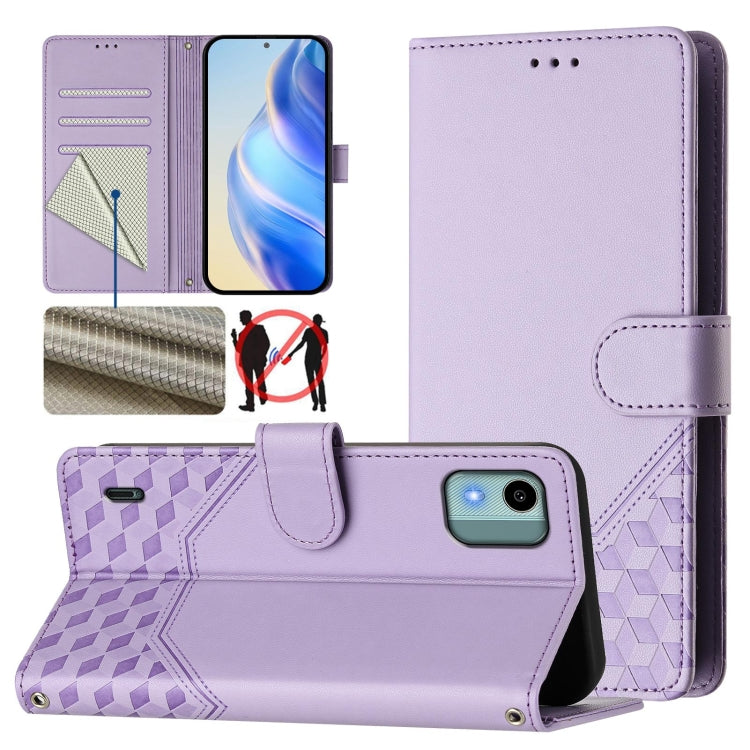 Honeycomb Embossing RFID Leather Phone Case, For Nokia G42 / G310, For Nokia C300, For Nokia C22, For Nokia C12, For Nokia G22, For Nokia C32, For Nokia C02, For Nokia X30 5G