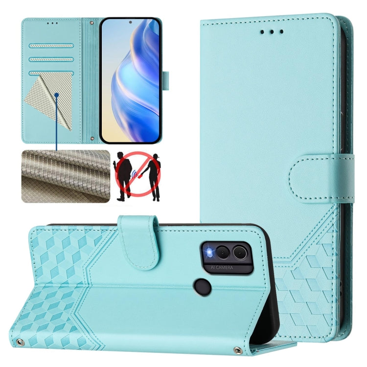 Honeycomb Embossing RFID Leather Phone Case, For Nokia G42 / G310, For Nokia C300, For Nokia C22, For Nokia C12, For Nokia G22, For Nokia C32, For Nokia C02, For Nokia X30 5G