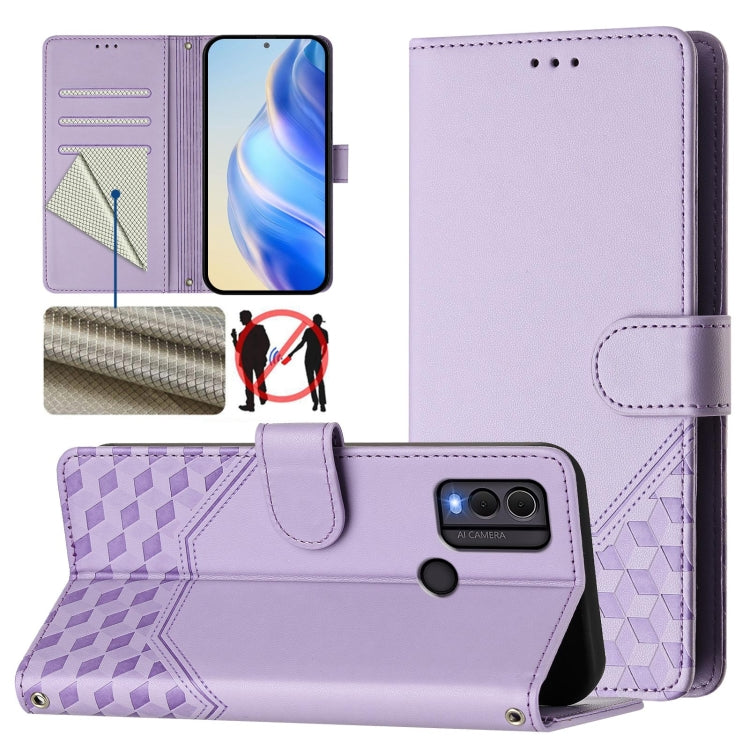 Honeycomb Embossing RFID Leather Phone Case, For Nokia G42 / G310, For Nokia C300, For Nokia C22, For Nokia C12, For Nokia G22, For Nokia C32, For Nokia C02, For Nokia X30 5G