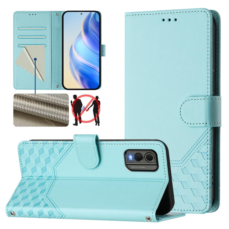 Honeycomb Embossing RFID Leather Phone Case, For Nokia G42 / G310, For Nokia C300, For Nokia C22, For Nokia C12, For Nokia G22, For Nokia C32, For Nokia C02, For Nokia X30 5G