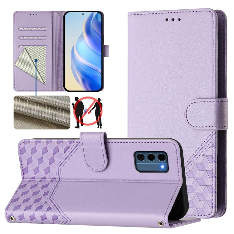 Honeycomb Embossing RFID Leather Phone Case, For Nokia G42 / G310, For Nokia C300, For Nokia C22, For Nokia C12, For Nokia G22, For Nokia C32, For Nokia C02, For Nokia X30 5G