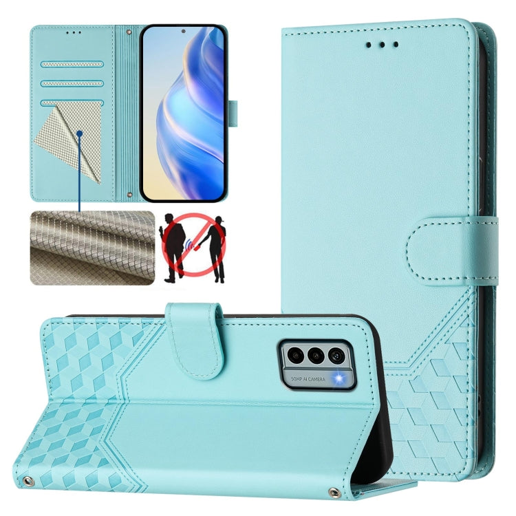 Honeycomb Embossing RFID Leather Phone Case, For Nokia G42 / G310, For Nokia C300, For Nokia C22, For Nokia C12, For Nokia G22, For Nokia C32, For Nokia C02, For Nokia X30 5G