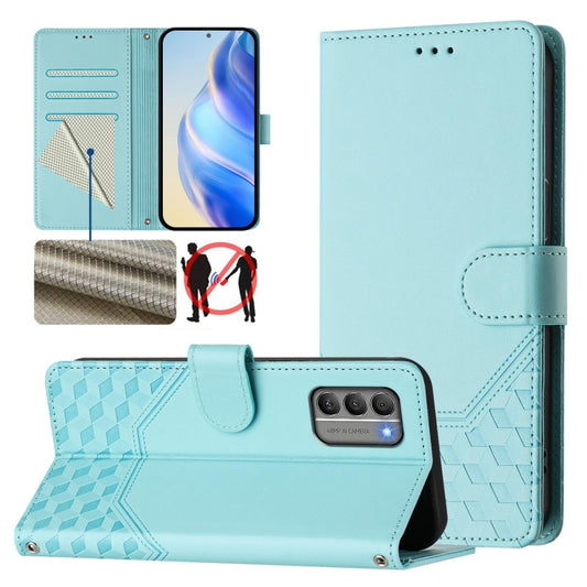 Honeycomb Embossing RFID Leather Phone Case, For Nokia G400, For Nokia G11 4G / G21 4G, For Nokia C30, For Nokia C01 Plus / C1 2nd Edition, For Nokia XR20, For Nokia C10 / C20, For Nokia X20 / X10, For Nokia G20 / G10