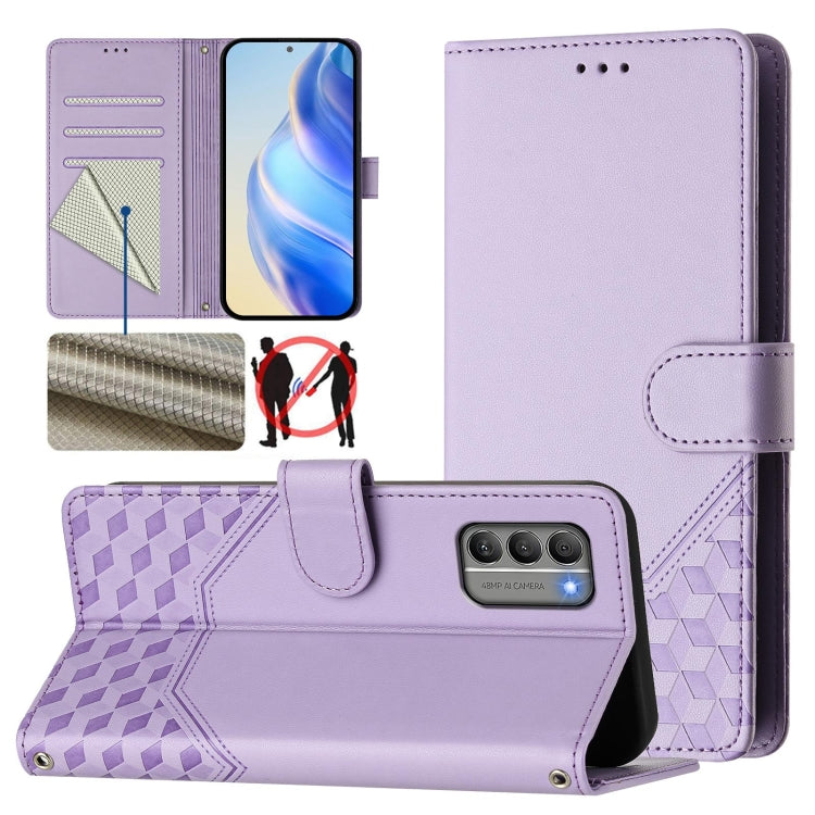 Honeycomb Embossing RFID Leather Phone Case, For Nokia G400, For Nokia G11 4G / G21 4G, For Nokia C30, For Nokia C01 Plus / C1 2nd Edition, For Nokia XR20, For Nokia C10 / C20, For Nokia X20 / X10, For Nokia G20 / G10