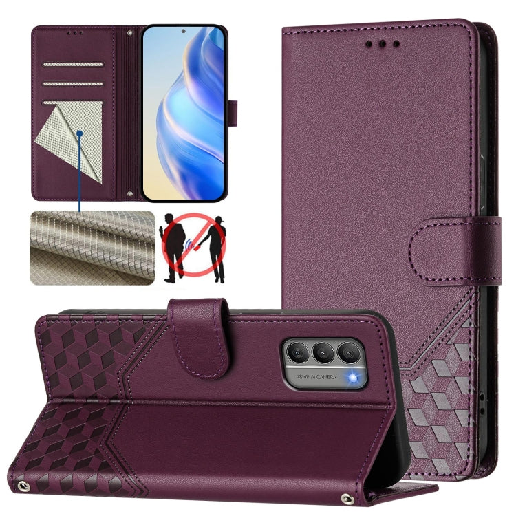 Honeycomb Embossing RFID Leather Phone Case, For Nokia G400, For Nokia G11 4G / G21 4G, For Nokia C30, For Nokia C01 Plus / C1 2nd Edition, For Nokia XR20, For Nokia C10 / C20, For Nokia X20 / X10, For Nokia G20 / G10