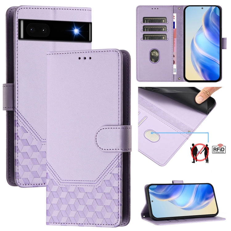 Honeycomb Embossing RFID Leather Phone Case, For Google Pixel 8 Pro, For Google Pixel 8, For Google Pixel 7a, For Google Pixel 7 Pro, For Google Pixel 7, For Google Pixel 6a, For Google Pixel 6 Pro, For Google Pixel 6