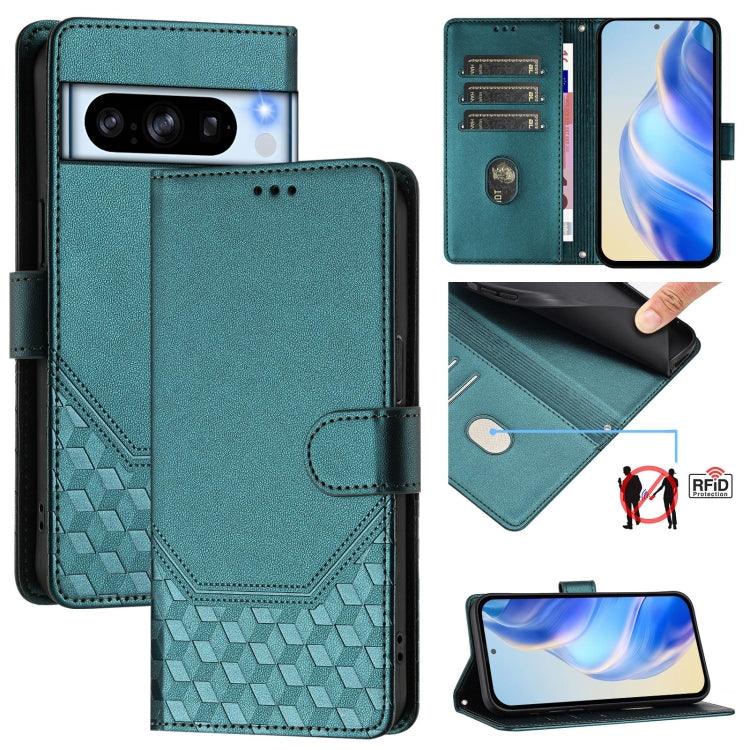 Honeycomb Embossing RFID Leather Phone Case, For Google Pixel 8 Pro, For Google Pixel 8, For Google Pixel 7a, For Google Pixel 7 Pro, For Google Pixel 7, For Google Pixel 6a, For Google Pixel 6 Pro, For Google Pixel 6