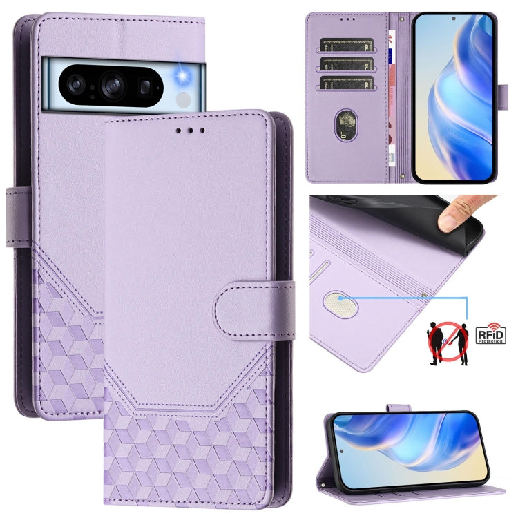 Honeycomb Embossing RFID Leather Phone Case, For Google Pixel 8 Pro, For Google Pixel 8, For Google Pixel 7a, For Google Pixel 7 Pro, For Google Pixel 7, For Google Pixel 6a, For Google Pixel 6 Pro, For Google Pixel 6