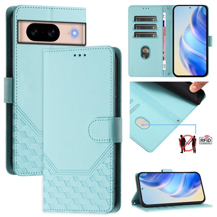 Honeycomb Embossing RFID Leather Phone Case, For Google Pixel 11 Pro XL, For Google Pixel 11 Pro / 11, For Google Pixel 10 Pro XL 5G Global, For Google Pixel 10 5G / 10 Pro 5G Global, For Google Pixel 9a, For Google Pixel 9 Pro XL                      ...