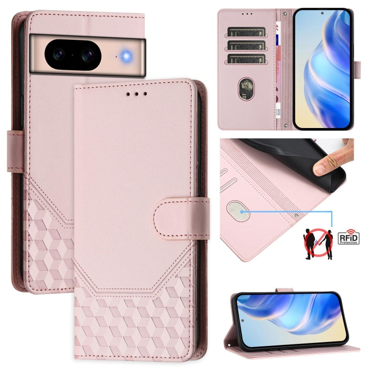Honeycomb Embossing RFID Leather Phone Case, For Google Pixel 11 Pro XL, For Google Pixel 11 Pro / 11, For Google Pixel 10 Pro XL 5G Global, For Google Pixel 10 5G / 10 Pro 5G Global, For Google Pixel 9a, For Google Pixel 9 Pro XL                      ...