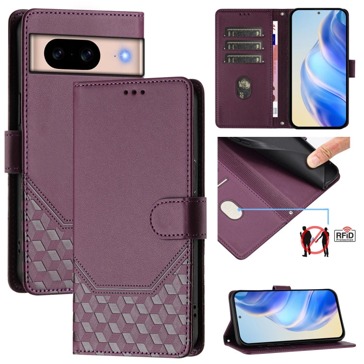Honeycomb Embossing RFID Leather Phone Case, For Google Pixel 11 Pro XL, For Google Pixel 11 Pro / 11, For Google Pixel 10 Pro XL 5G Global, For Google Pixel 10 5G / 10 Pro 5G Global, For Google Pixel 9a, For Google Pixel 9 Pro XL                      ...