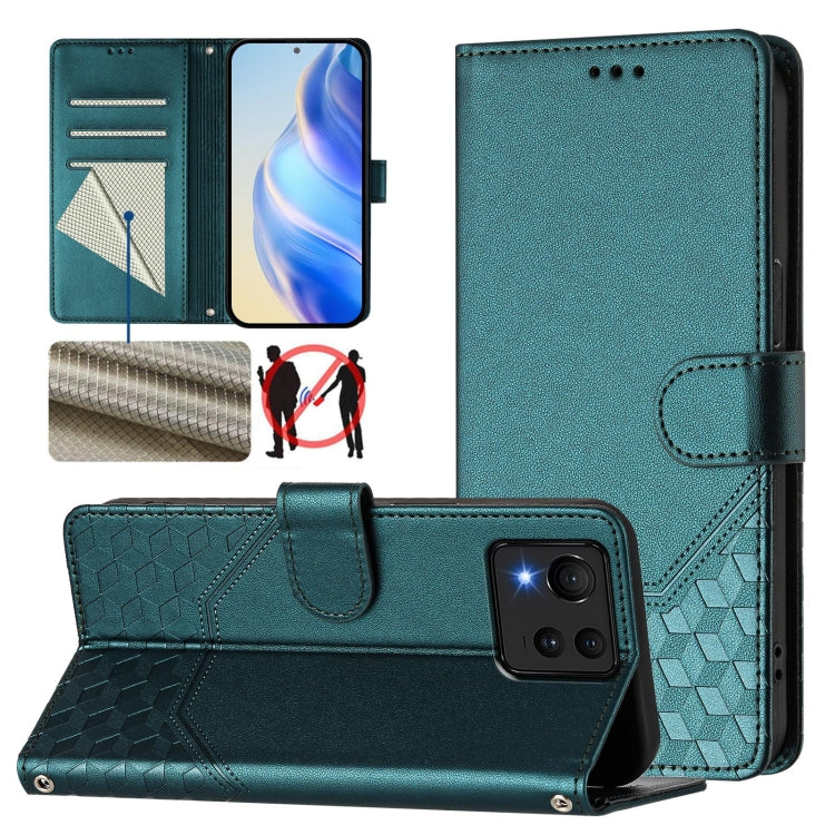 Honeycomb Embossing RFID Leather Phone Case, For Asus Zenfone 12 Ultra, For Asus ROG Phone 9 / 9 Pro, For Asus Zenfone 11 Ultra, For Asus ROG Phone 8 / 8 Pro