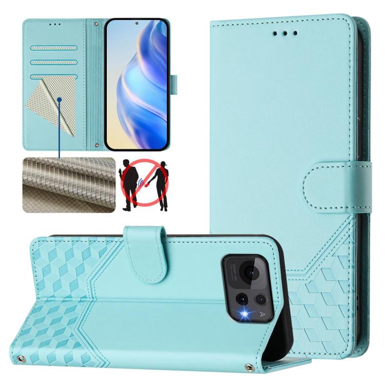 Honeycomb Embossing RFID Leather Phone Case, For Asus Zenfone 12 Ultra, For Asus ROG Phone 9 / 9 Pro, For Asus Zenfone 11 Ultra, For Asus ROG Phone 8 / 8 Pro