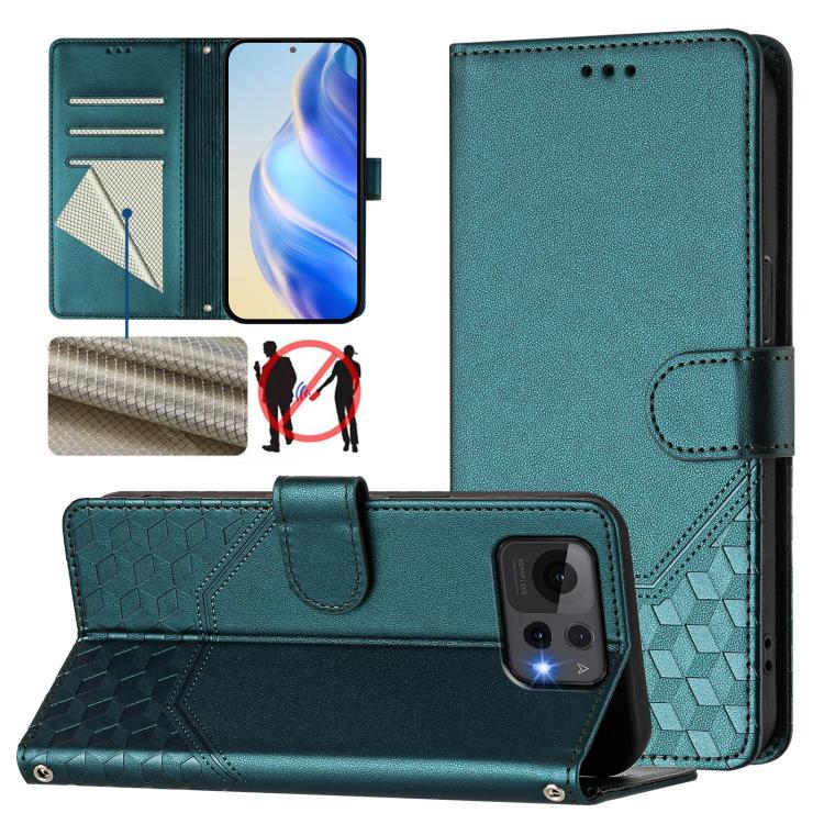 Honeycomb Embossing RFID Leather Phone Case, For Asus Zenfone 12 Ultra, For Asus ROG Phone 9 / 9 Pro, For Asus Zenfone 11 Ultra, For Asus ROG Phone 8 / 8 Pro